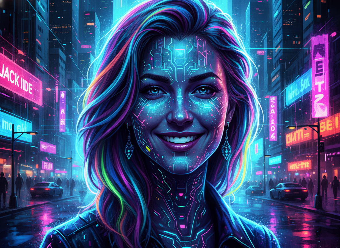 Cyberpunk drawing style