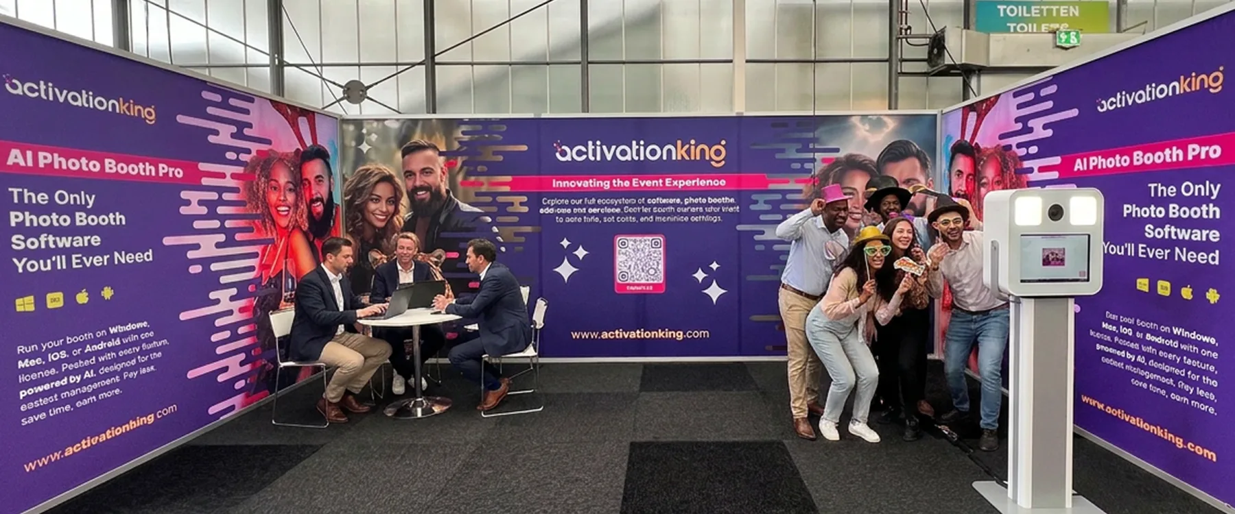Activation King branded booth with AI Photo Booth Pro at a trade show