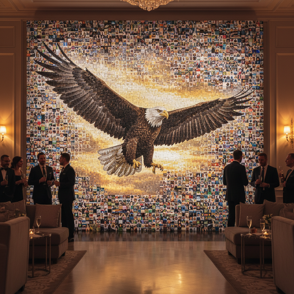 Photo mosaic wall example