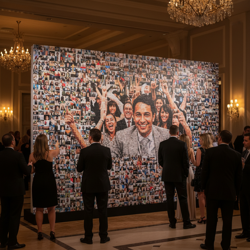 Photo mosaic wall example