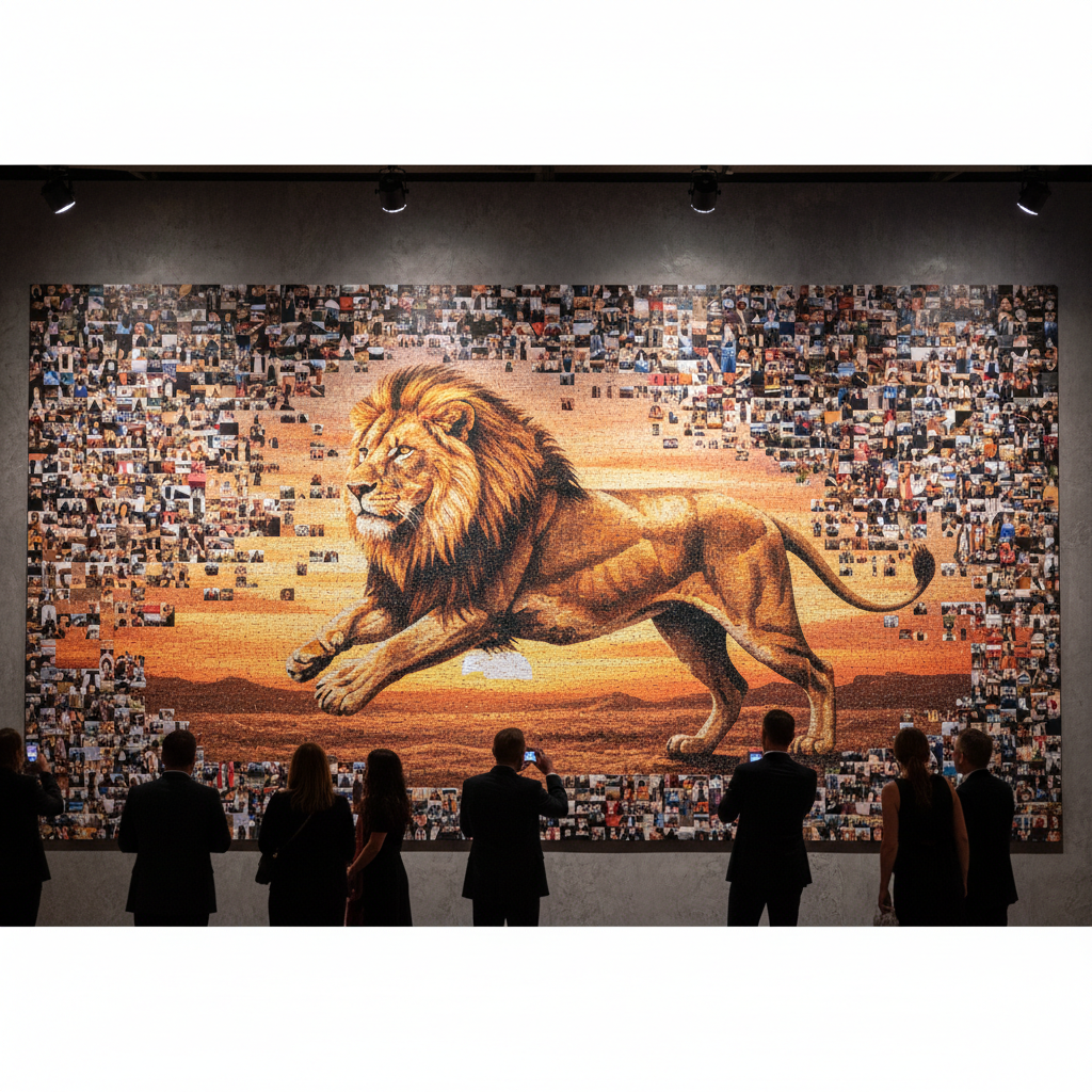 Photo mosaic wall example