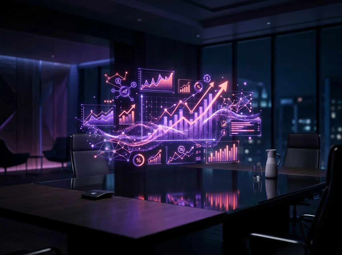 Holographic growth data visualization representing Activation King investment opportunity